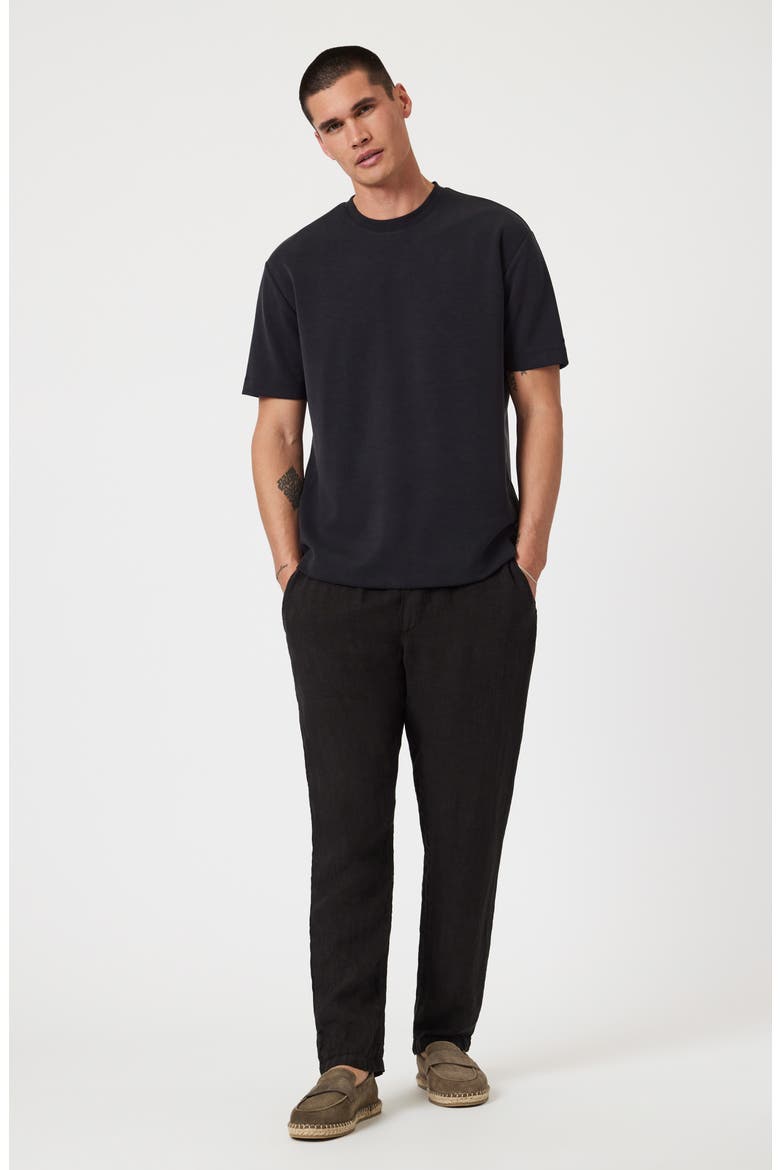 Tie Waist Linen Pants, Alternate, color, BLACK