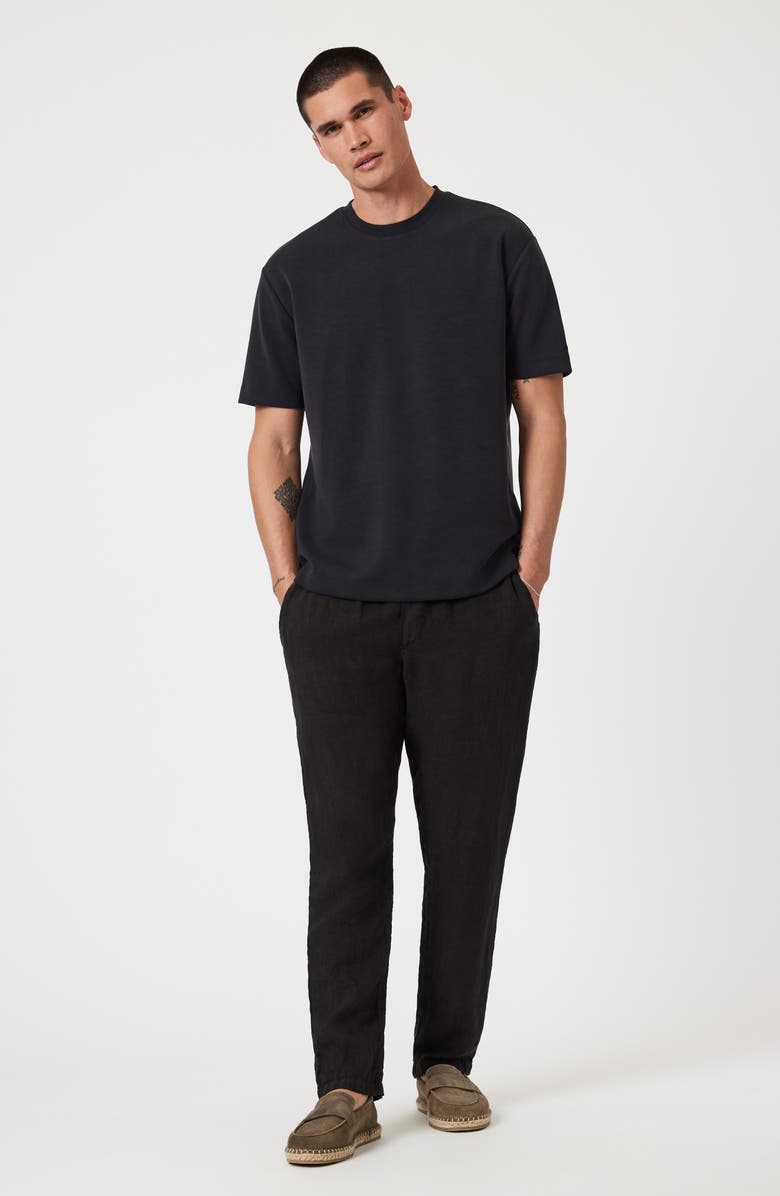 Mavi Jeans Tie Waist Linen Pants, Alternate, color, Black