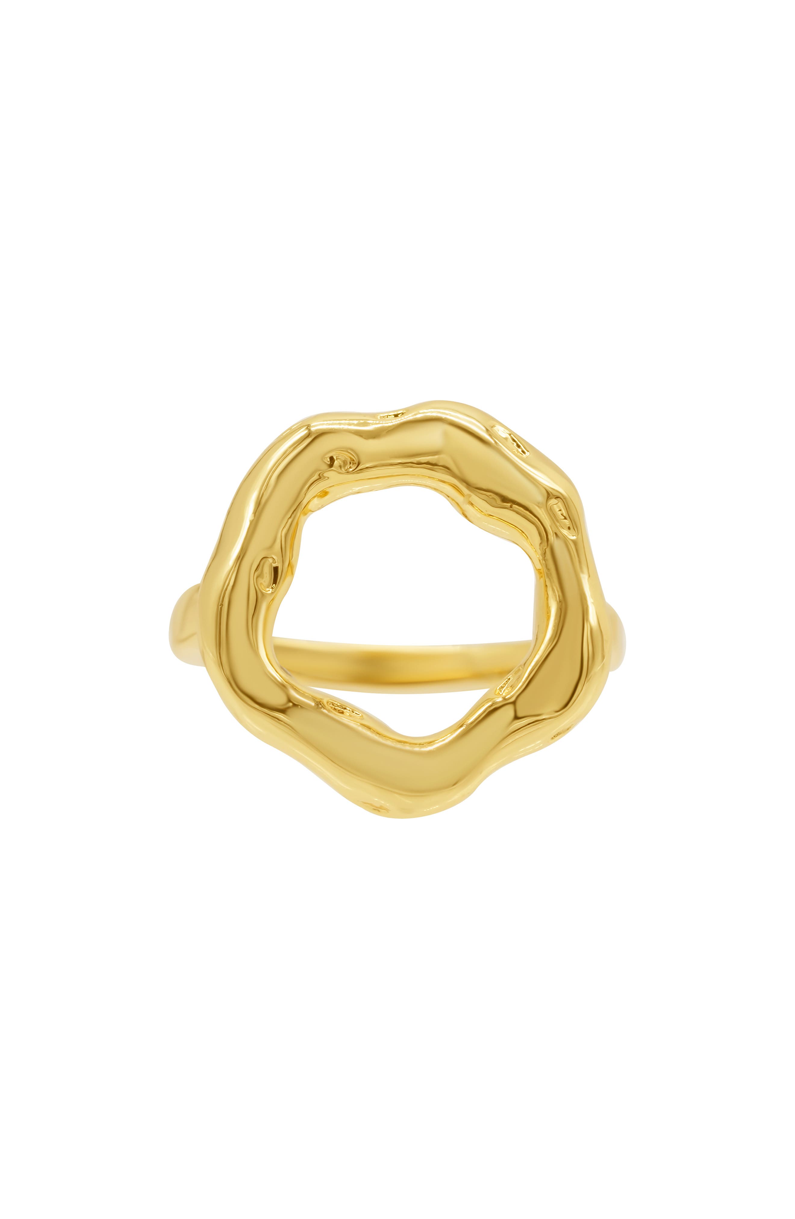 Adornia Water Resistant Hammered Circle Ring