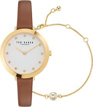 Ted Baker Ammy Iconic Leather Strap Watch & Bracelet Set, 37mm