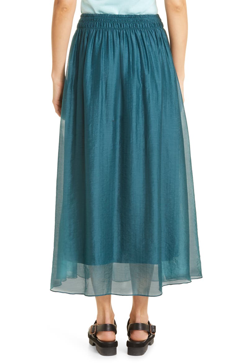Smocked Waist Maxi Skirt, Alternate, color, DK BLUE WALTZ