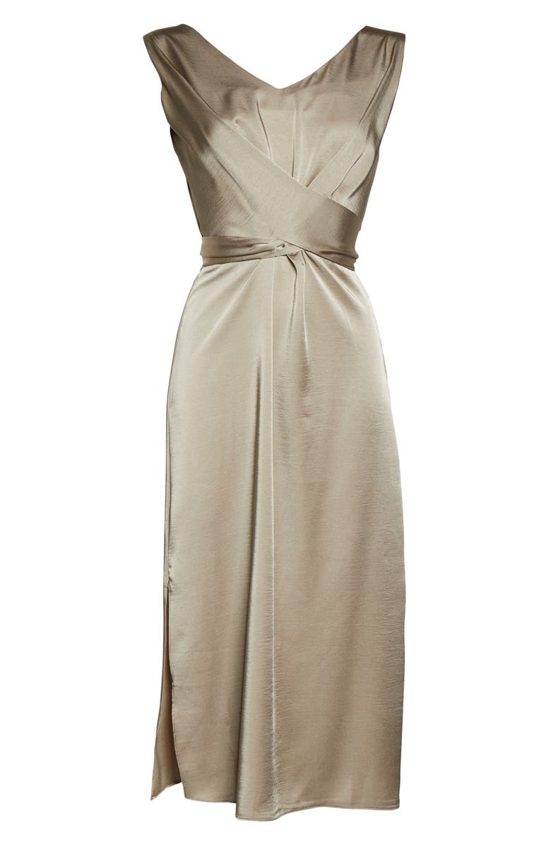 CAARA Reeba Crisscross Satin Dress, Alternate, color, 