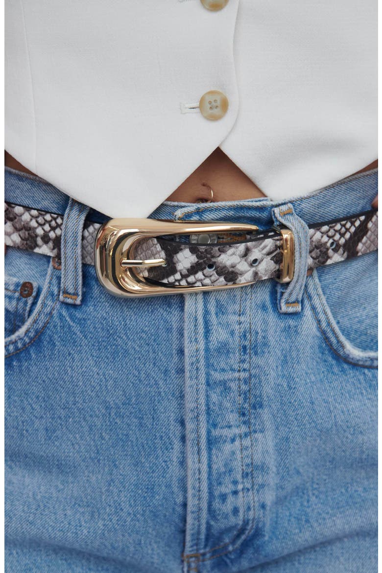 Leather Belt, Alternate, color, GREY SNAKE