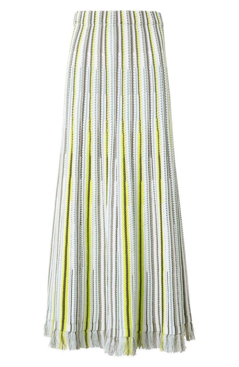 Akris punto Stripe Mixed Stitch Maxi Sweater Skirt, Alternate, color, Khaki Multicolor