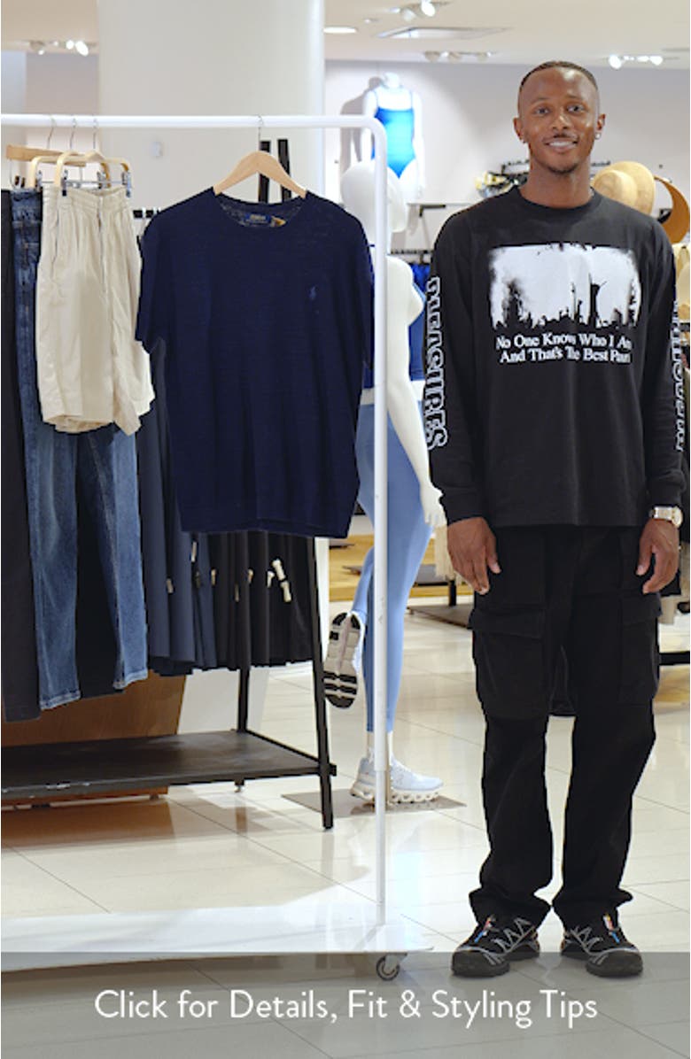 Cotton & Linen Piqué Short Sleeve Sweater, sales video thumbnail