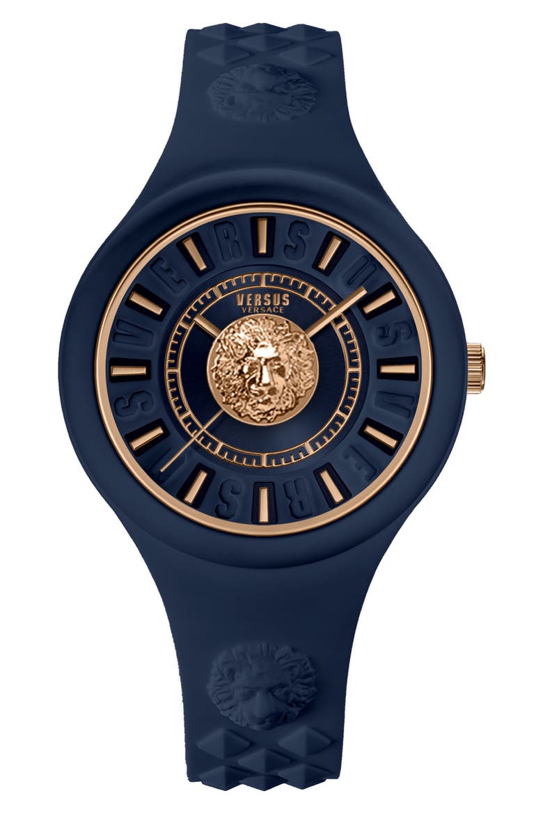 Women's Fire Island Lion Silicone Strap Watch, 39mm, Main, color, BLUE
