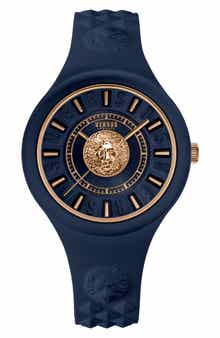 VERSUS Versace Women's Fire Island Lion Silicone Strap Watch, 39mm