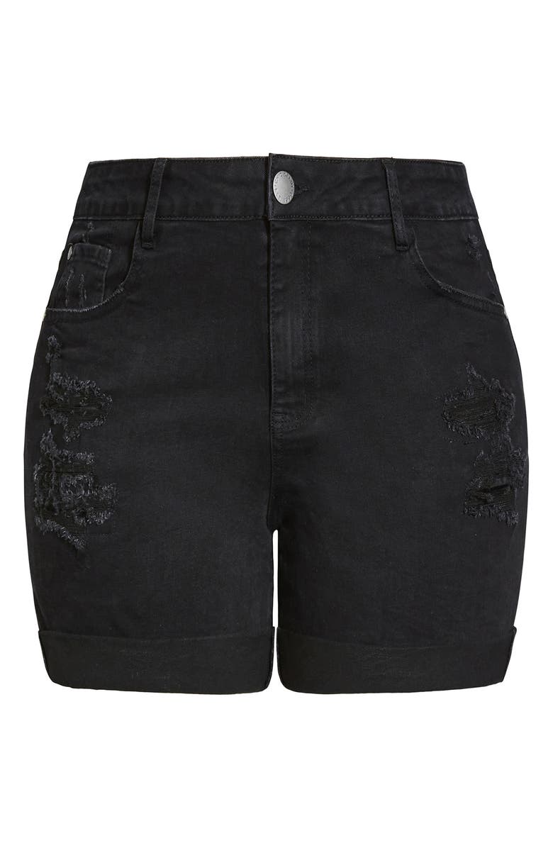 City Chic Ripped Love Shorts, Alternate, color, 