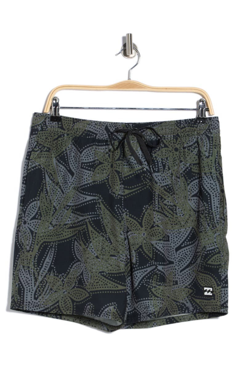 Billabong Kickturn Volley Swim Trunks, Main, color, Olive Night