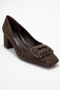 Prologue Shoes Velora Buckle Square Toe Block Heel Pump