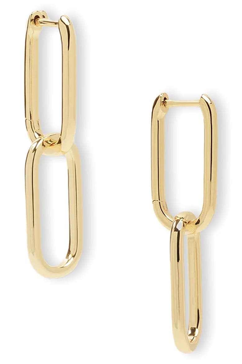 Carrie Chain Convertible Drop Hoop Earrings, Main, color, GOLD
