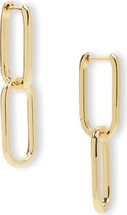 Melinda Maria Carrie Chain Convertible Drop Hoop Earrings