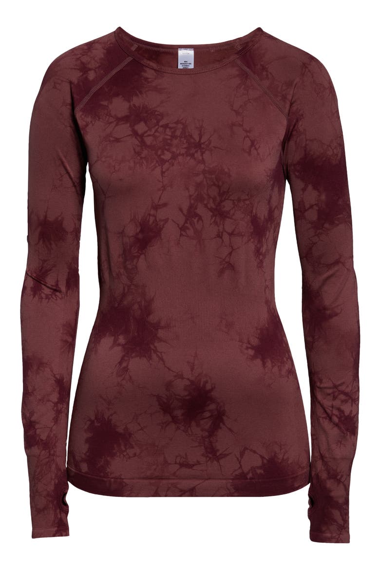 Women's Seamless Wick It Long Sleeve Top, Alternate, color, BURGUNDY LONDON