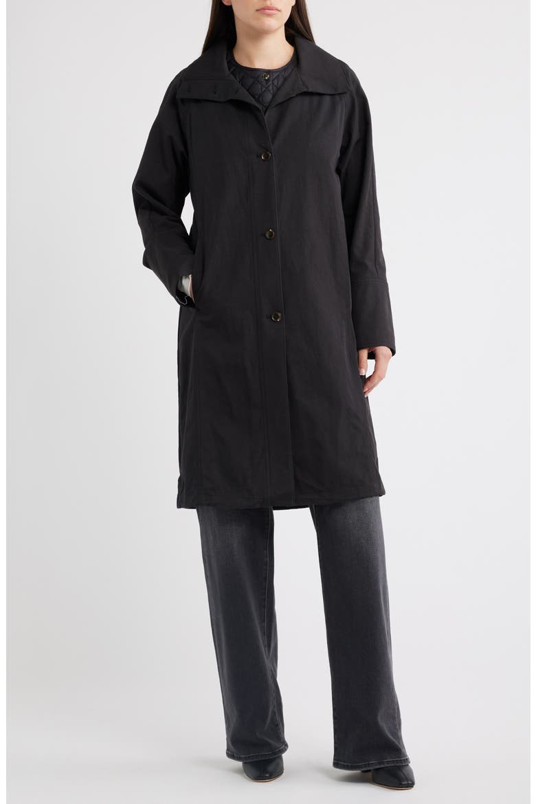Raincoat with Quilted Vest, Alternate, color, BLACK