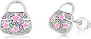 Chanteur Kids' Purse Crystal Purse Stud Earrings