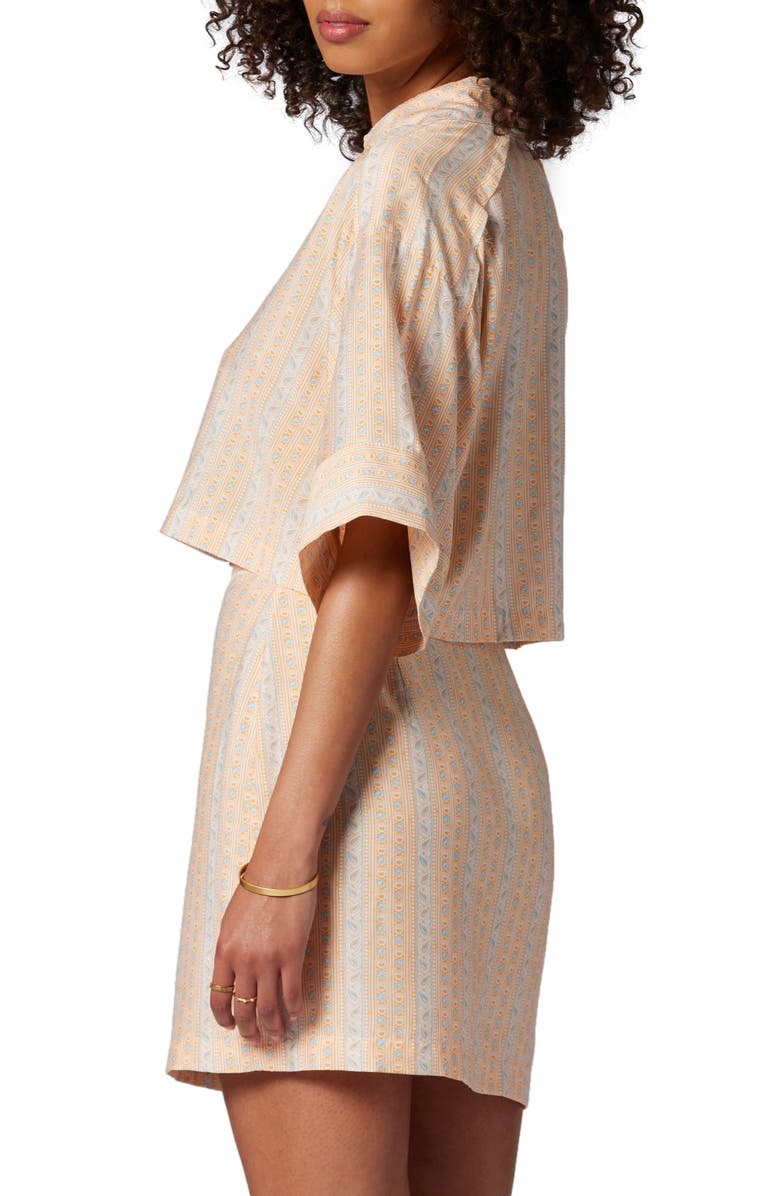 Joie Esther Print Crop Shirt, Alternate, color, Apricot Nectar Multi