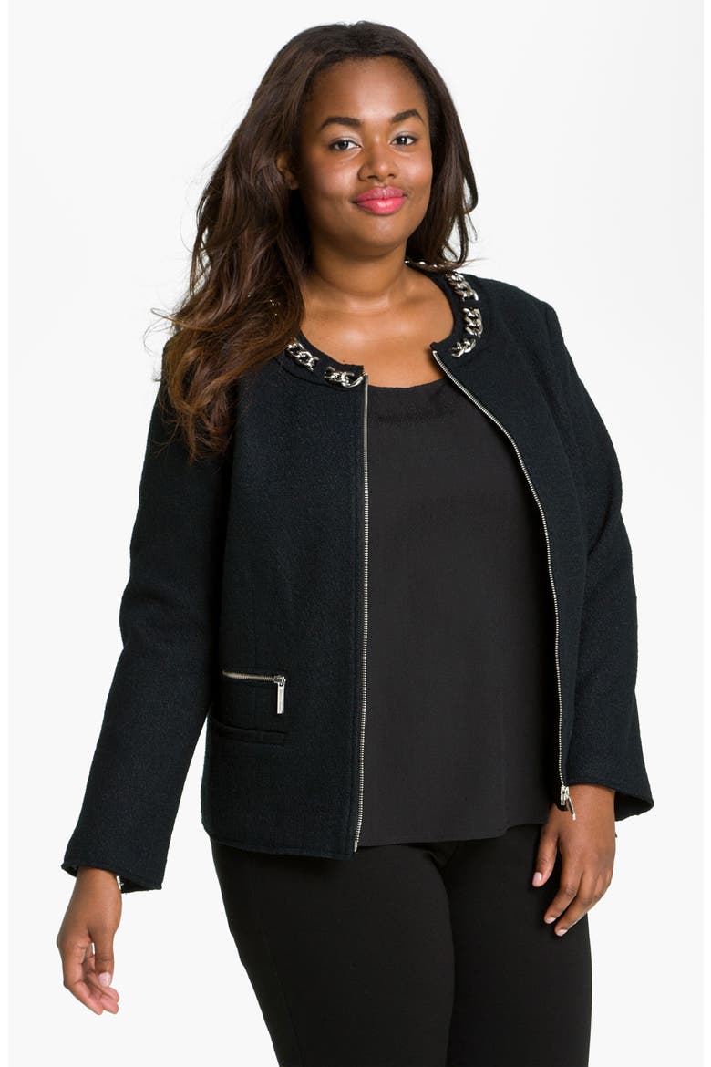 Chain Detail Jacket, Main, color, BLACK