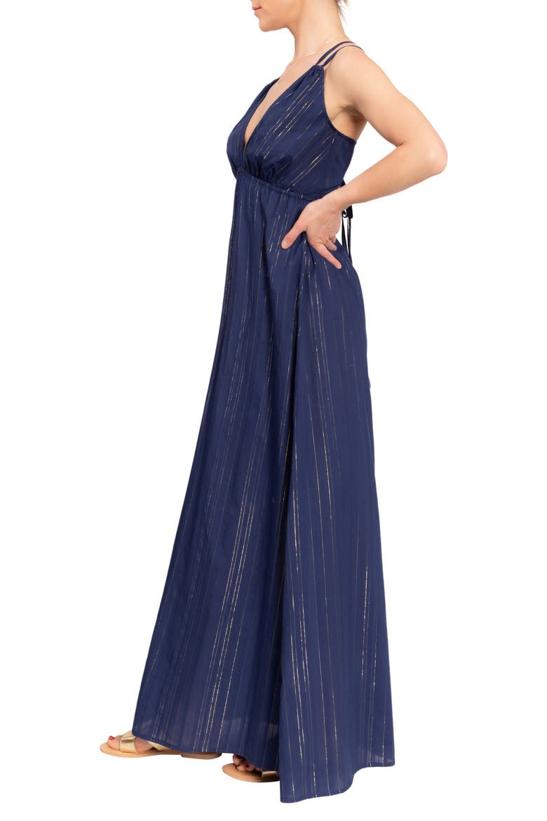 Hazel Long Cotton Nightgown, Alternate, color, MIDNIGHT SHIMMER