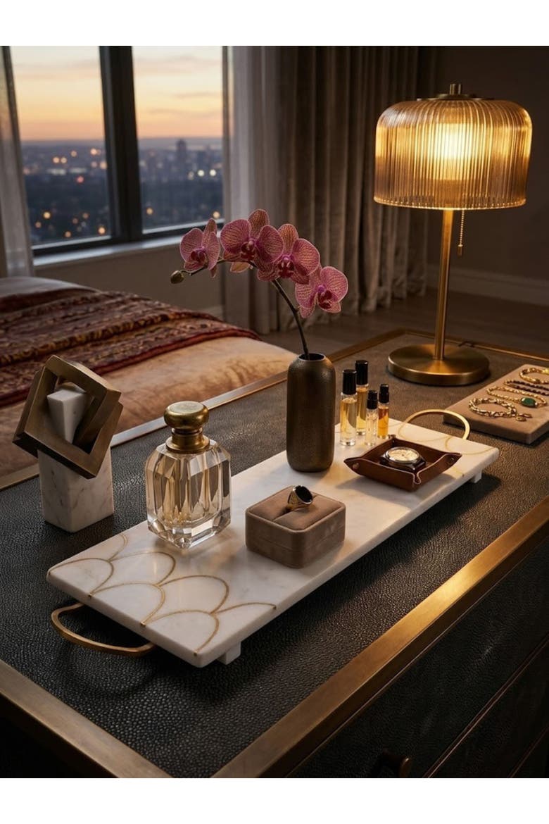 San Miguel Marble Tray, Alternate, color, Ivory White