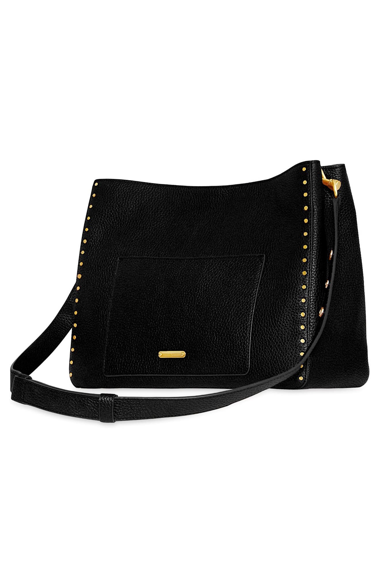 Rebecca Minkoff Stevie Shoulder Bag, Alternate, color, Black