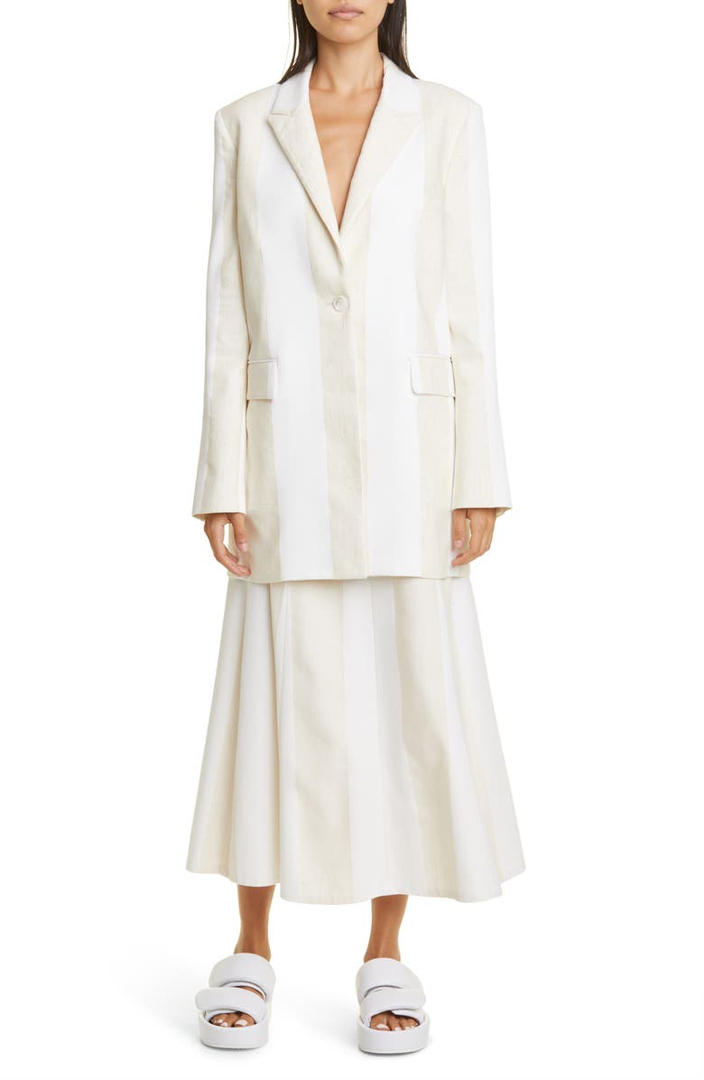 PARTOW Leo Colorblock Cotton & Linen Blazer, Alternate, color,