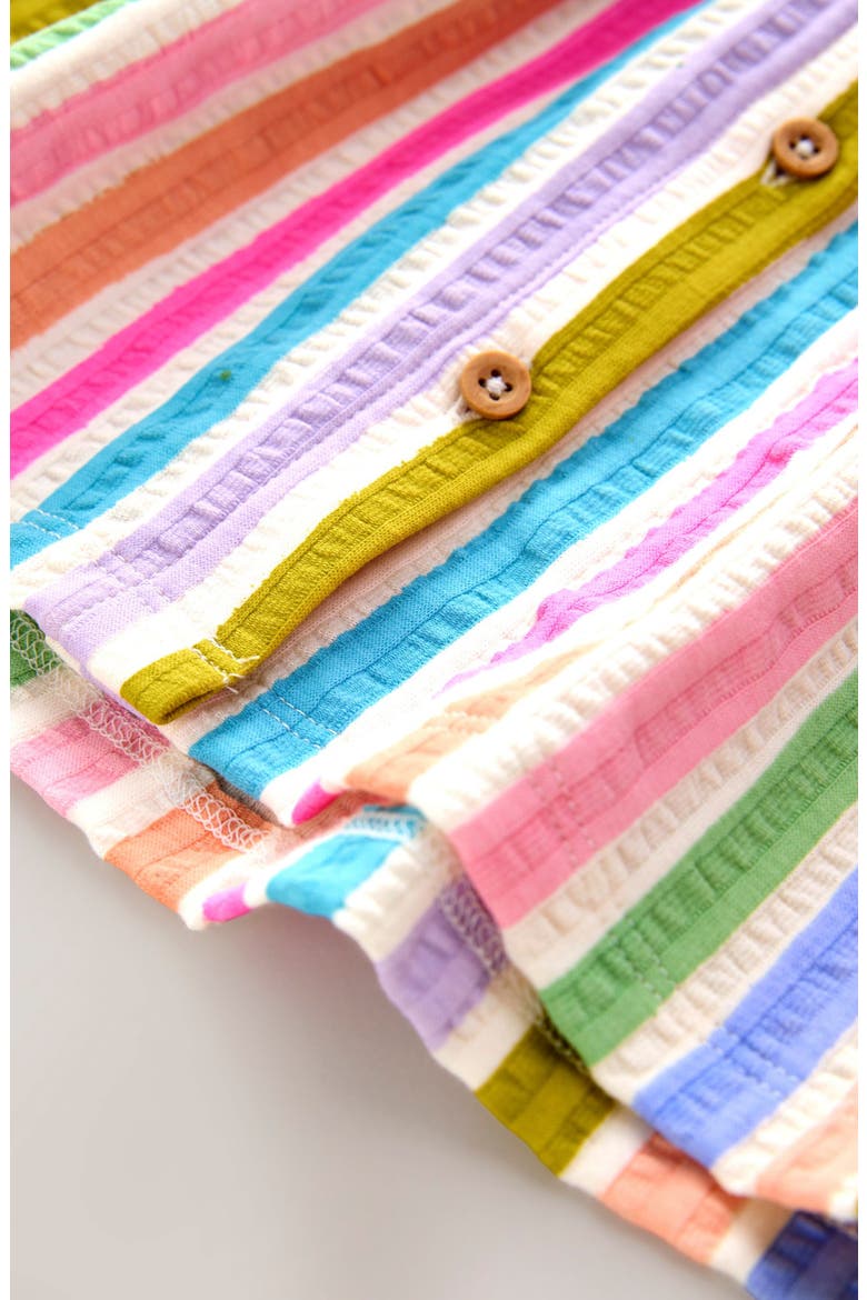 Kids' Rainbow Stripe Frill Collar Dress, Alternate, color, PINK