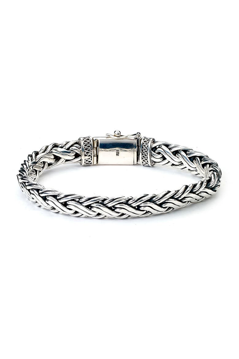 Sterling Silver Woven Chain Bracelet, Main, color, SILVER