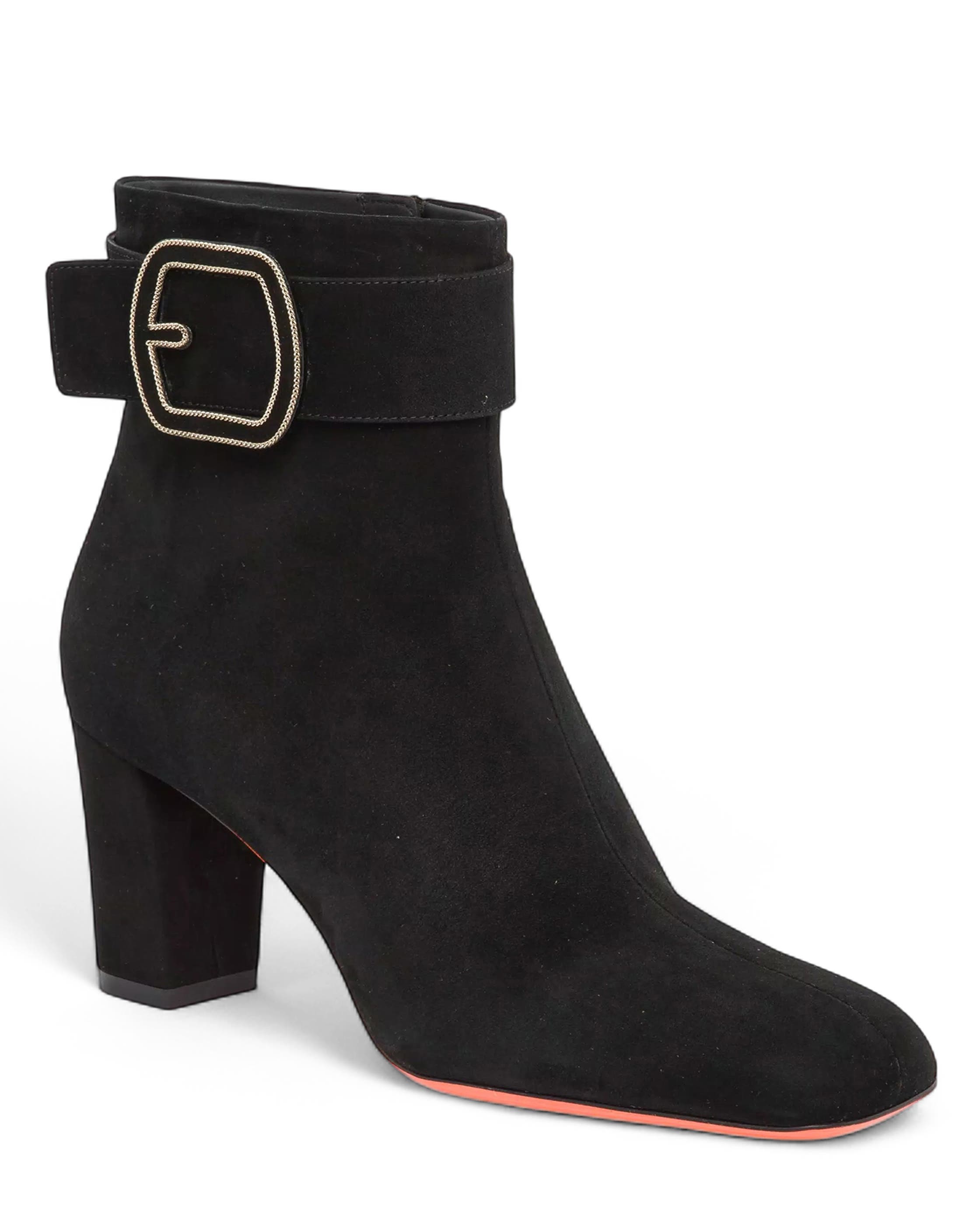 Suede Ankle Boots, Alternate, color, Black