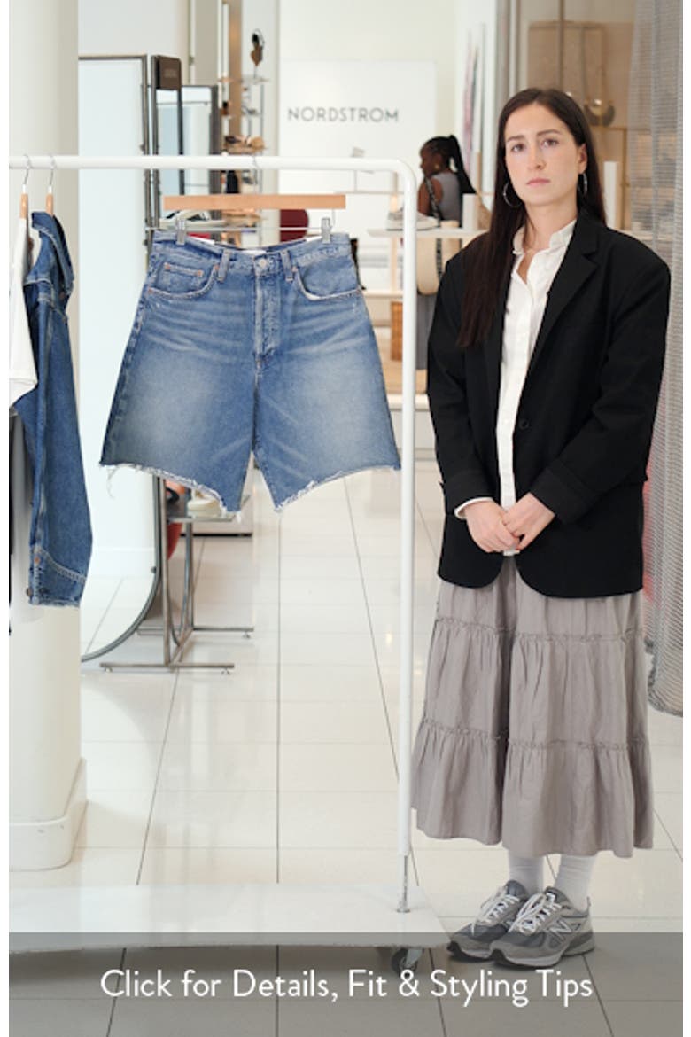 Indra Long High Waist Cutoff Denim Shorts video