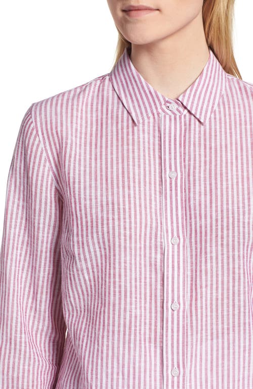 1901 Button Up Stripe Shirt In Pink
