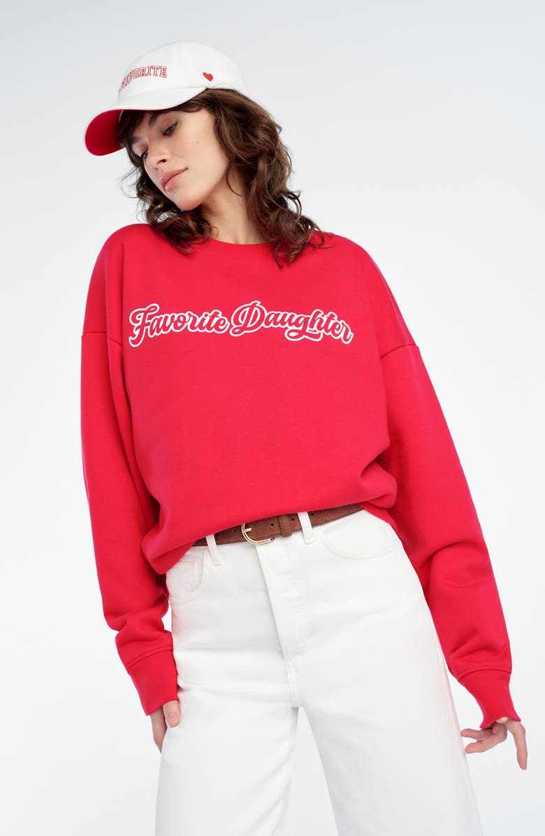 Favorite Daughter Favorite Heart Embroidered Cotton Twill Baseball Cap, Alternate, color, Natural