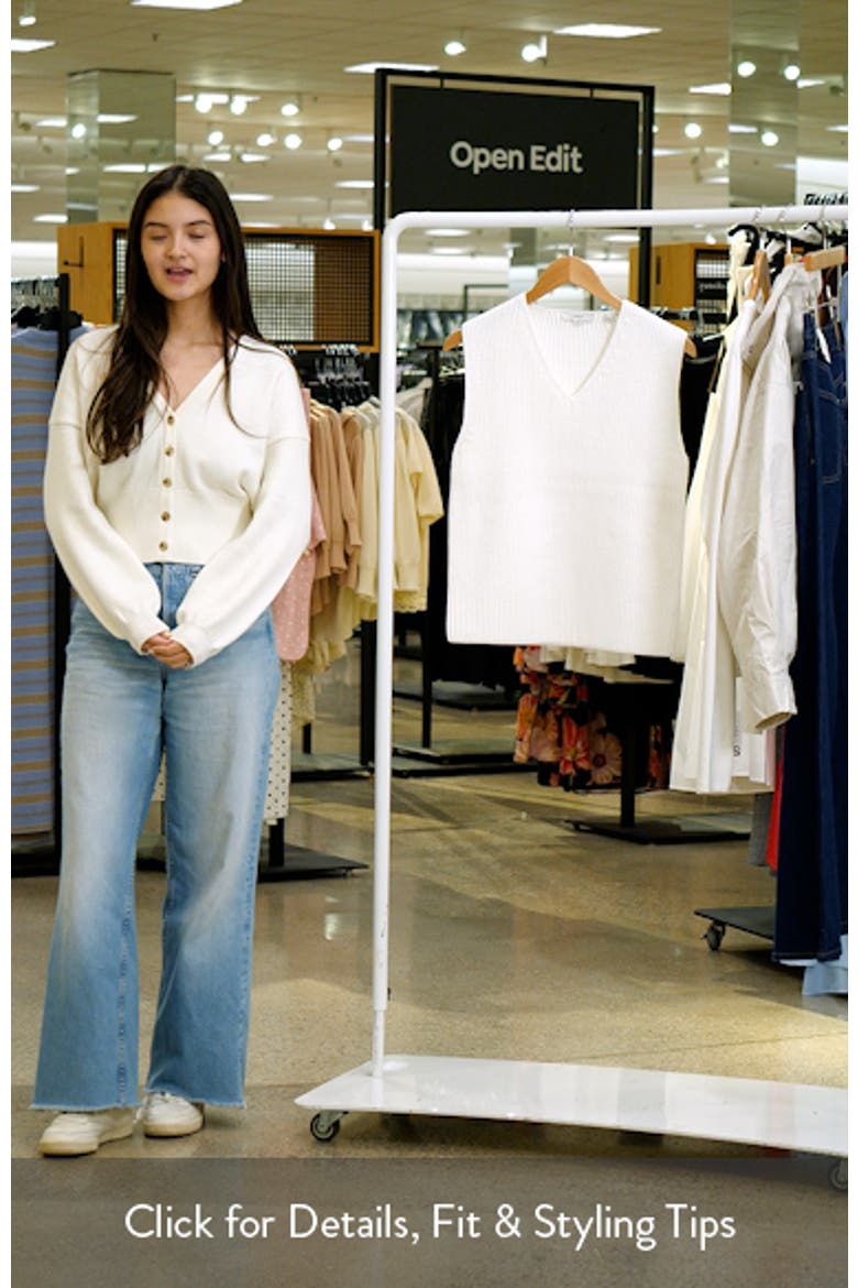 Relaxed V-Neck Cotton Blend Sweater Vest video