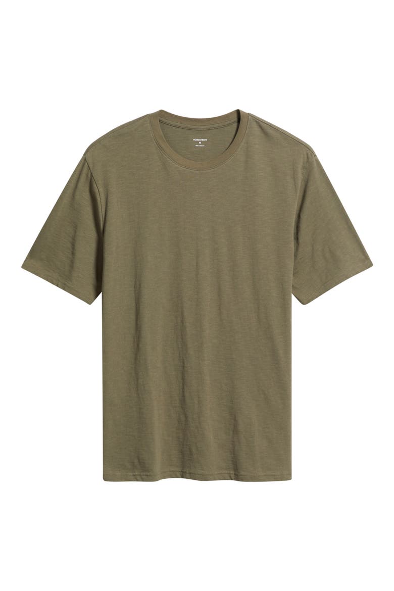 Slub Cotton Crewneck T-Shirt, Alternate, color, OLIVE TUNDRA