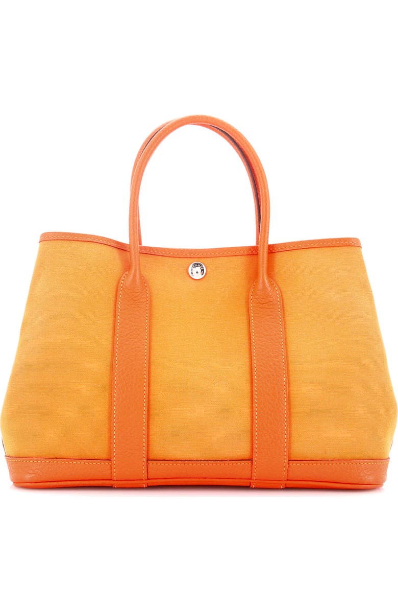 Pre-Owned Hermes Garden Party Tote Toile and Leather 30, Main, color, Feu