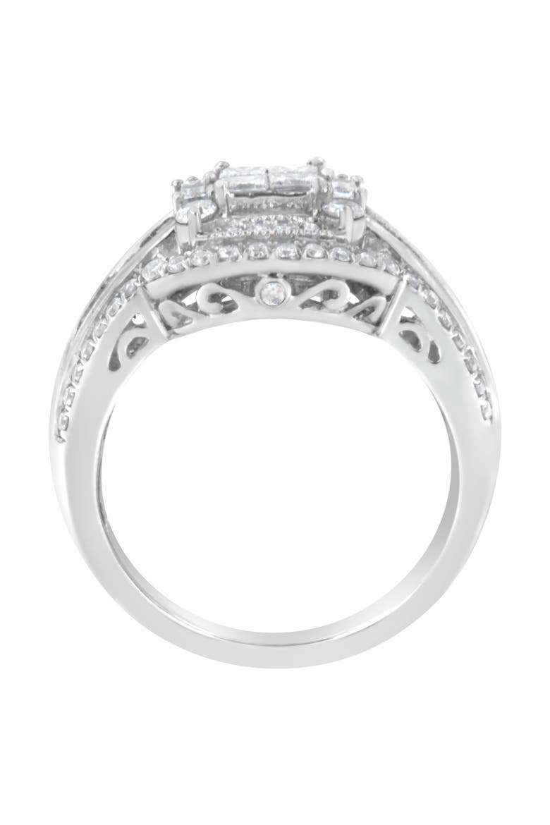 14KT White Gold Diamond Cocktail Ring, Alternate, color, White Gold