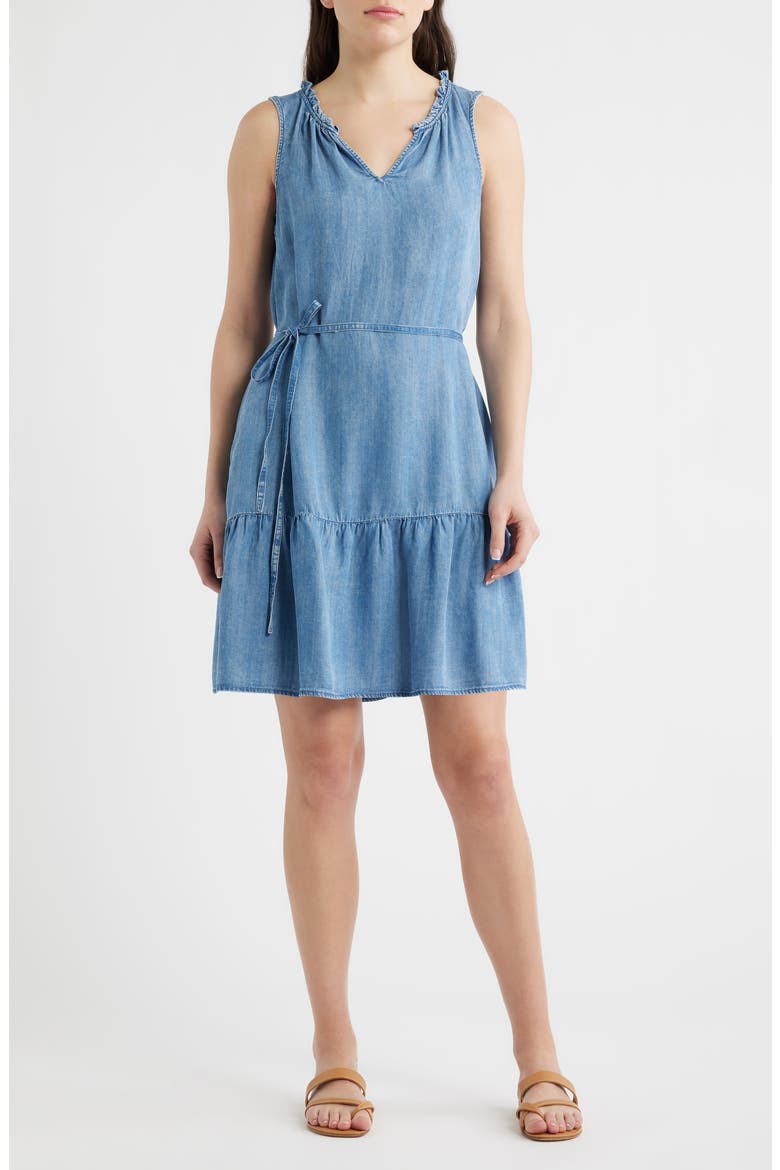 Zendaya Sleeveless Dress, Main, color, MEDIUM WASH