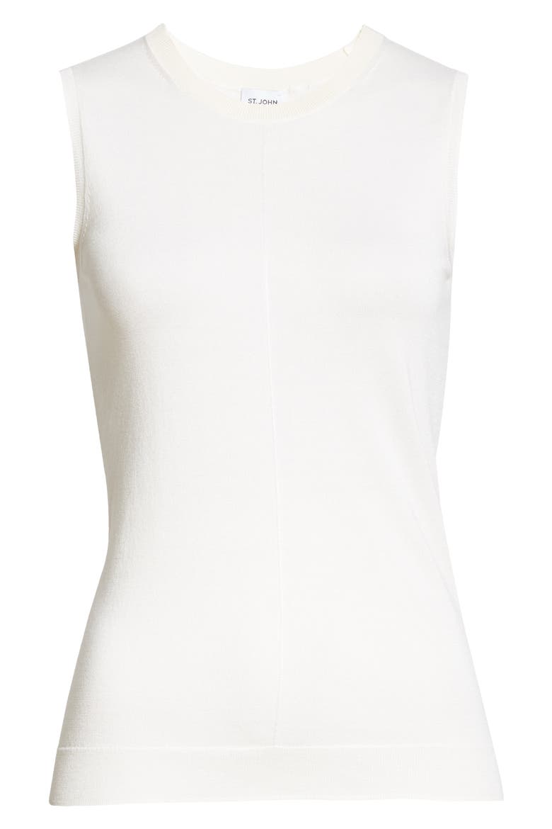 Fine Jersey Knit Shell, Alternate, color, ECRU