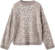 MANGO Animal Print Crewneck Sweater