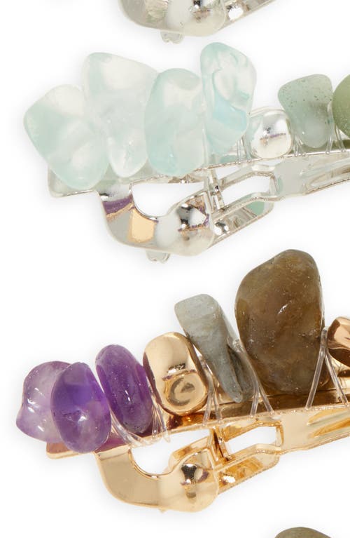 Tasha 4-pack Semiprecious Stone Embellished Barrettes