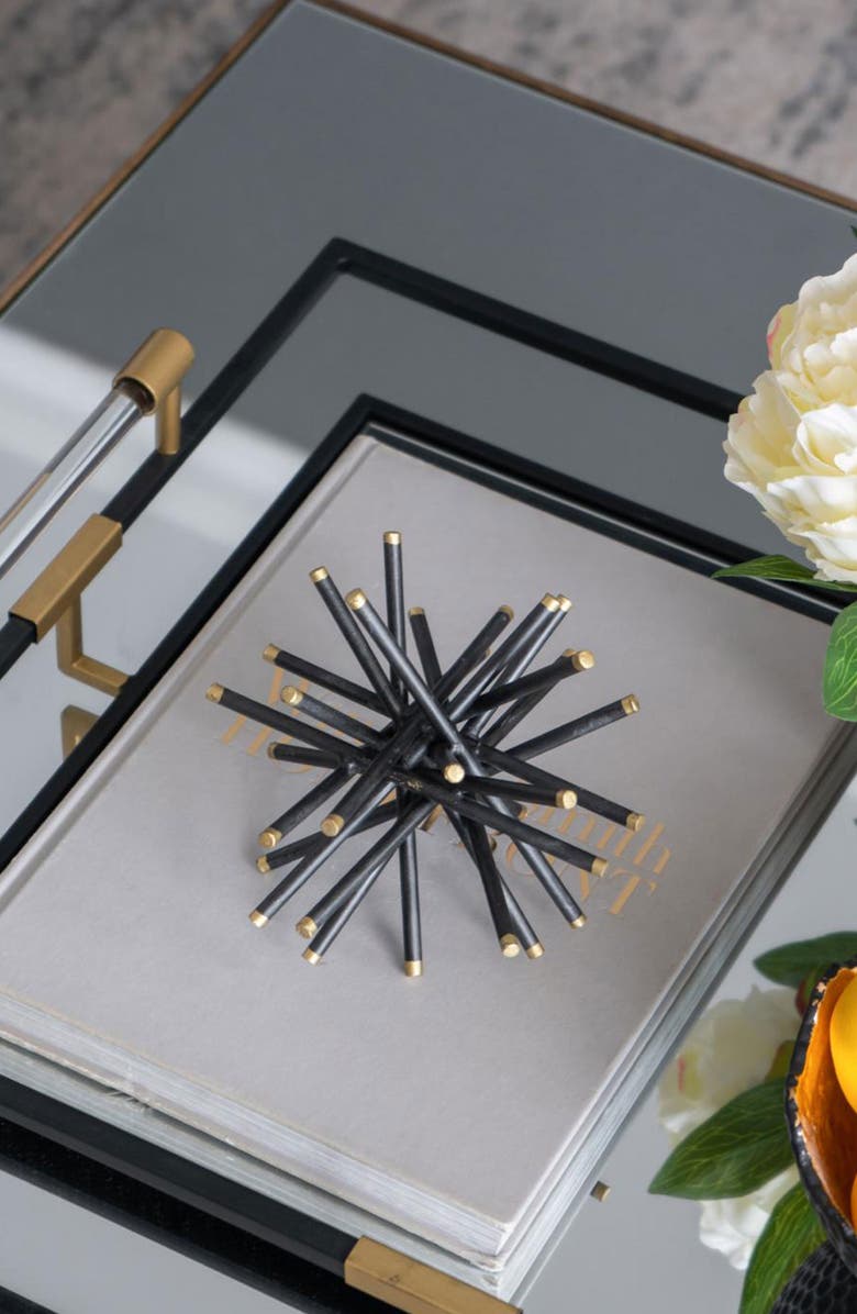 A & B Home Set of 3 Black Caper Metal Accent Statues, Alternate, color, Black