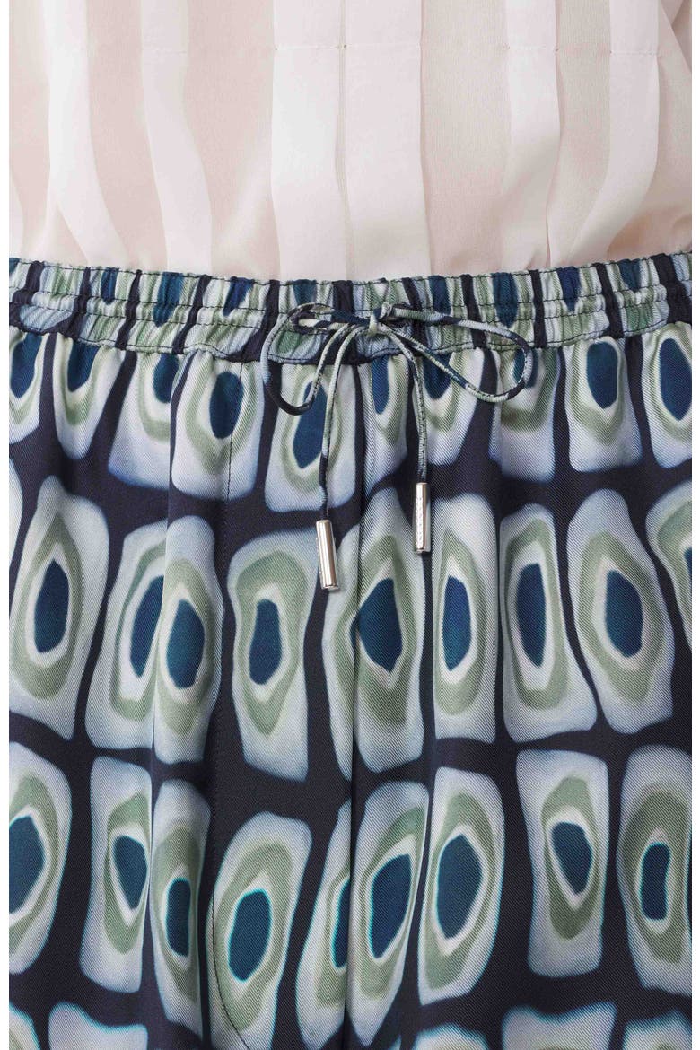 Printed Wide-Leg Silk Pants, Alternate, color, Haze/Sage