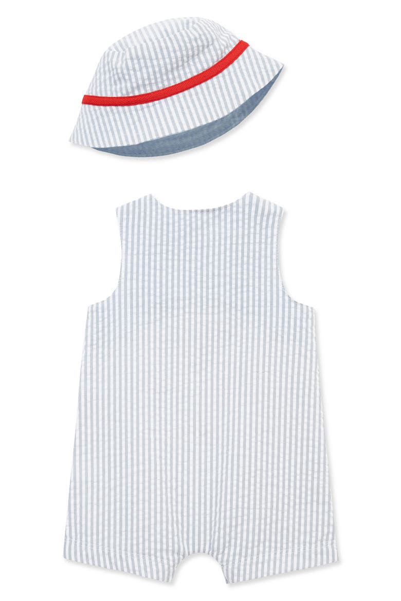 Baseball Sleeveless Romper & Hat, Alternate, color, GREY