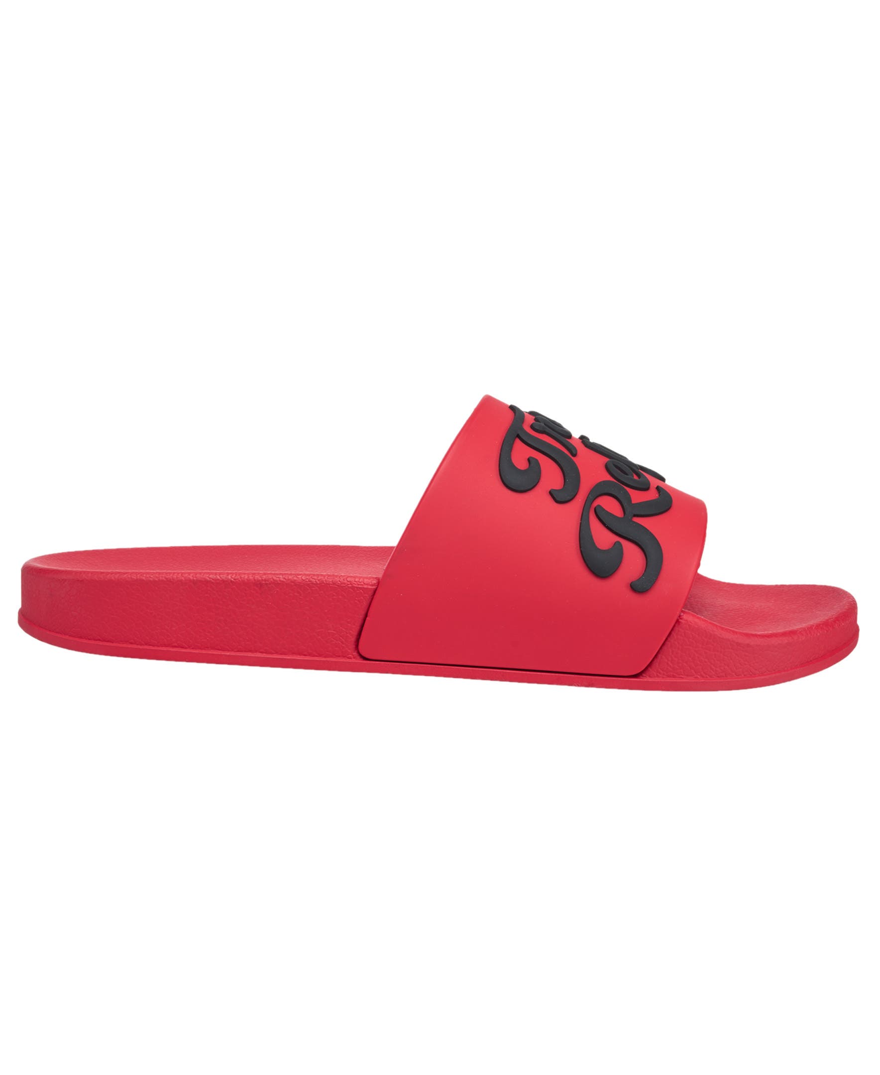 True Religion Drake Script Logo Pool Slide, Alternate, color, Red