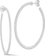 SPHERA MILANO 1.75-Inch Cubic Zirconia Hoop Earrings