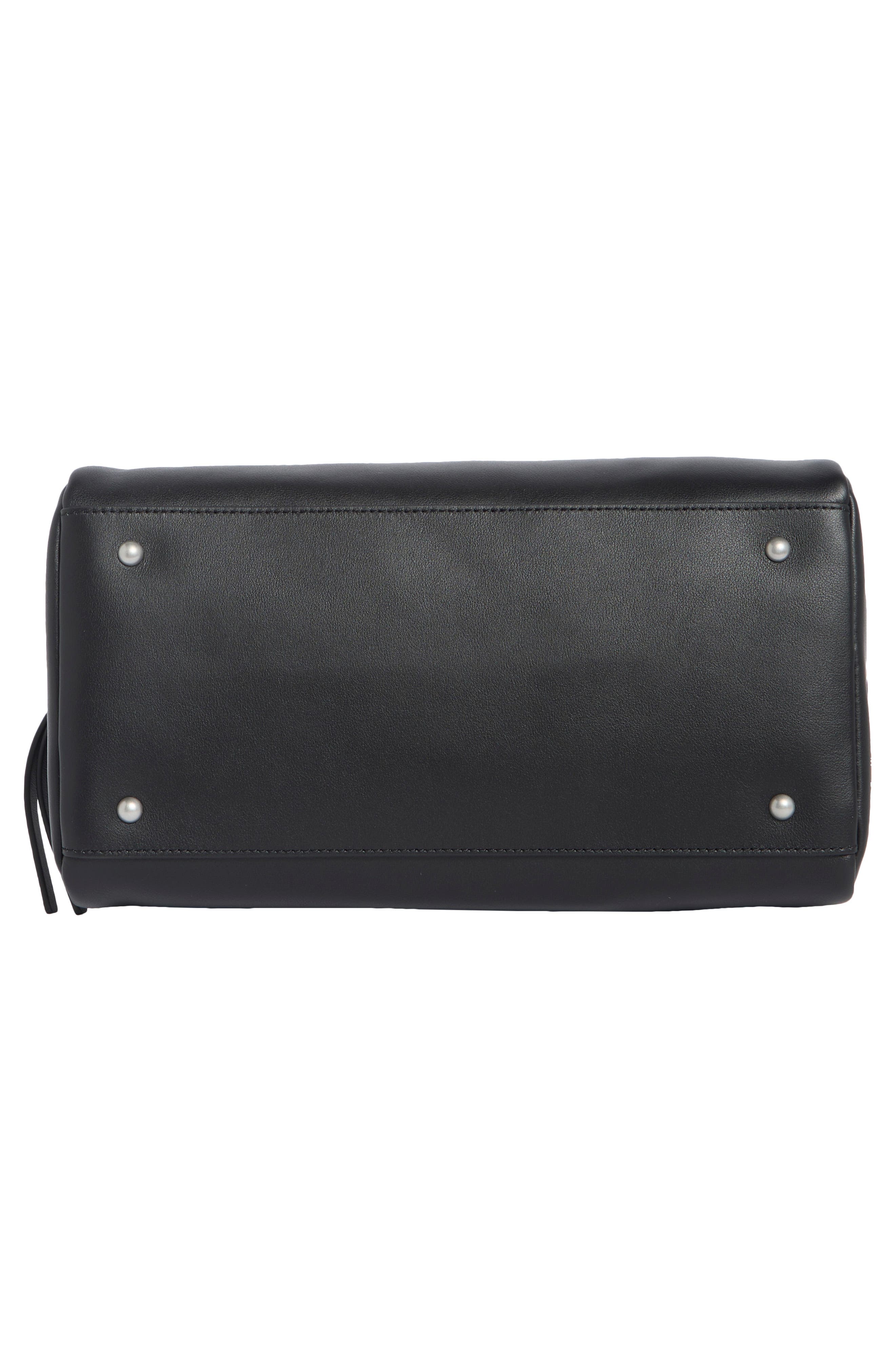 Astoria Box Leather Satchel, Alternate, color, BLACK