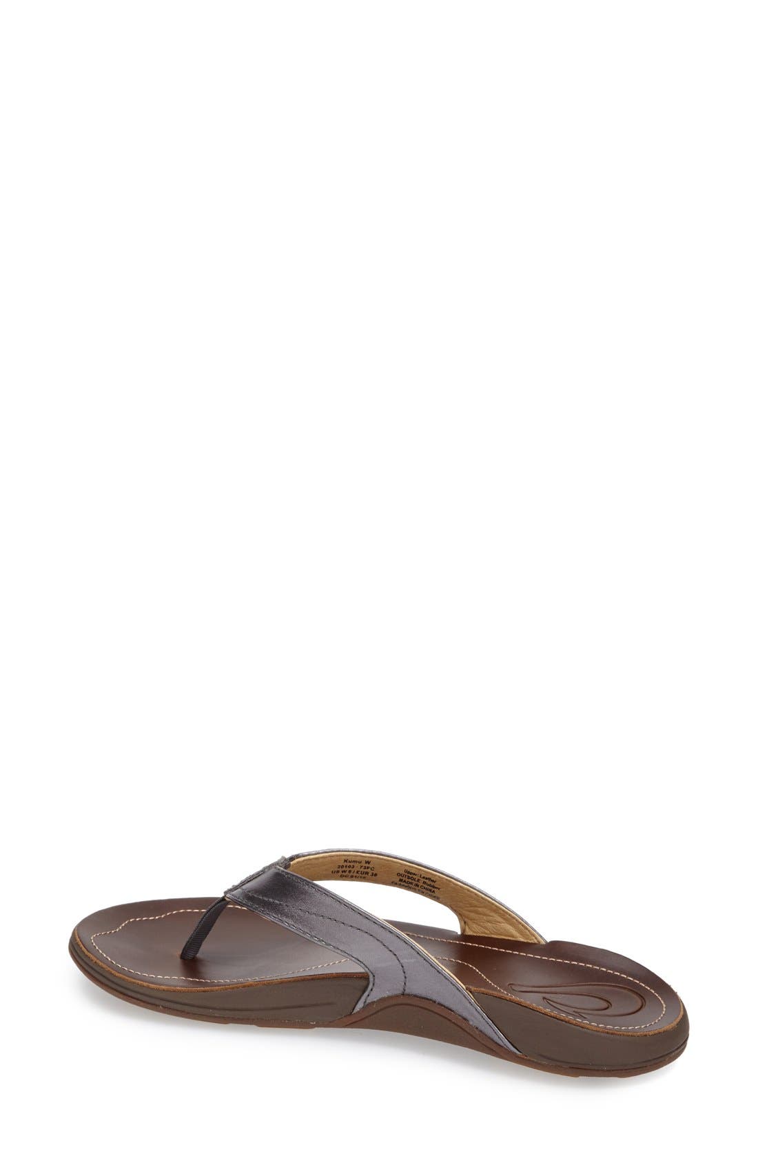'Kumu' Flip Flop, Alternate, color, PEWTER/ BEAN