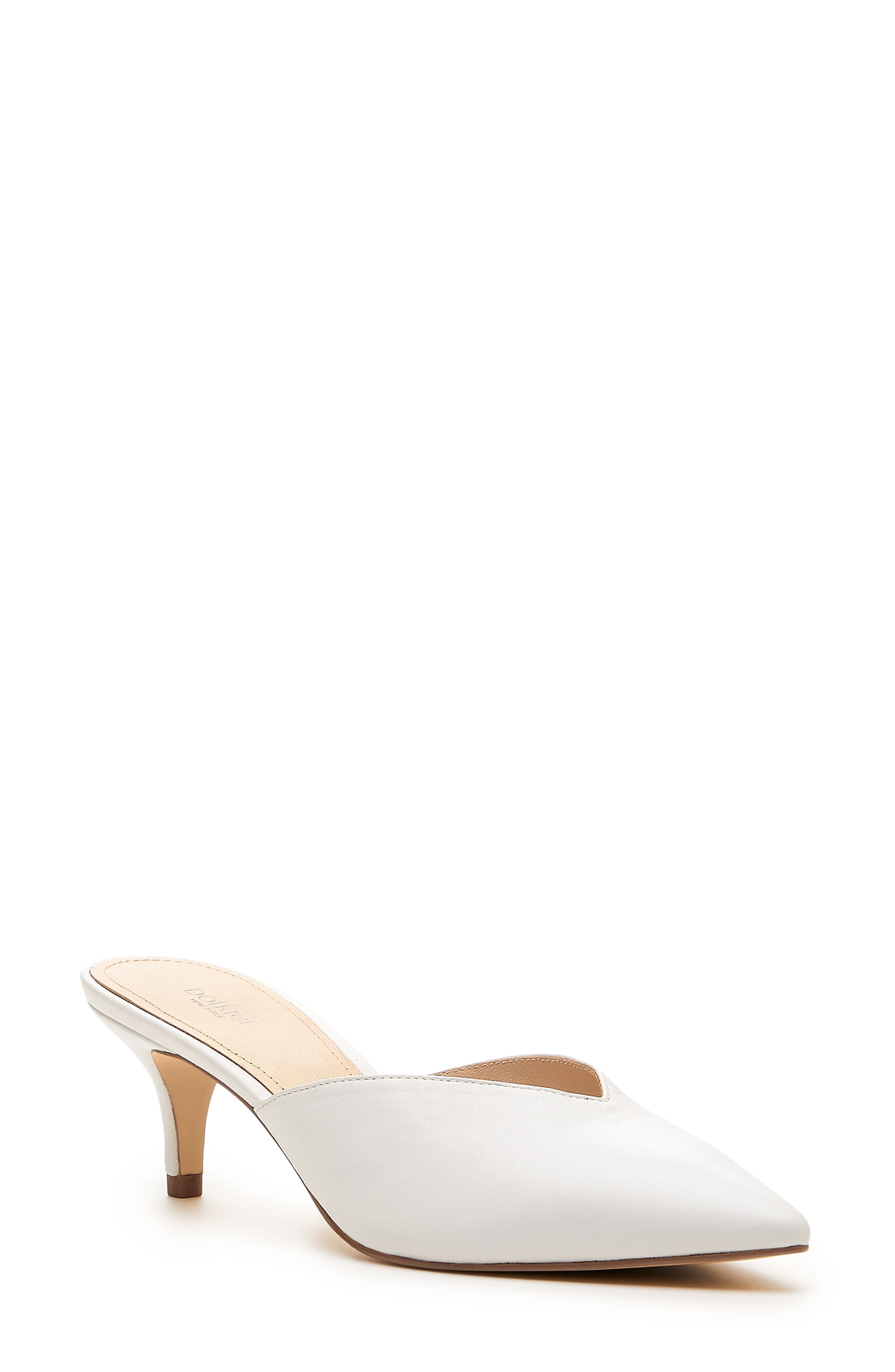 Pati Pointed Toe Mule, Main, color, WHITE LEATHER