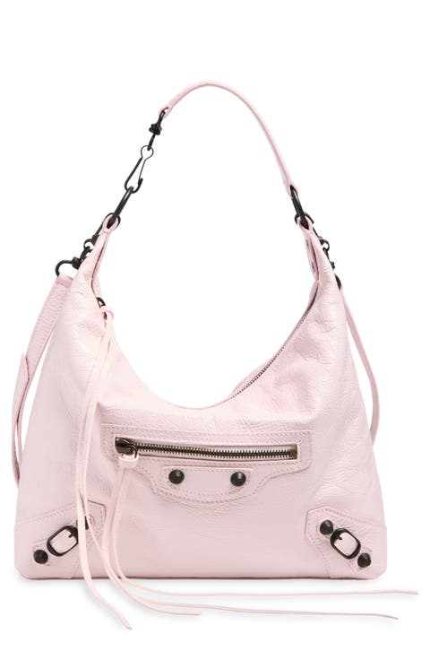 Small Le City Crinkle Leather Hobo Bag