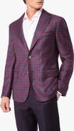 Zanella Treviso Red & Blue Plaid Wool Sport Coat