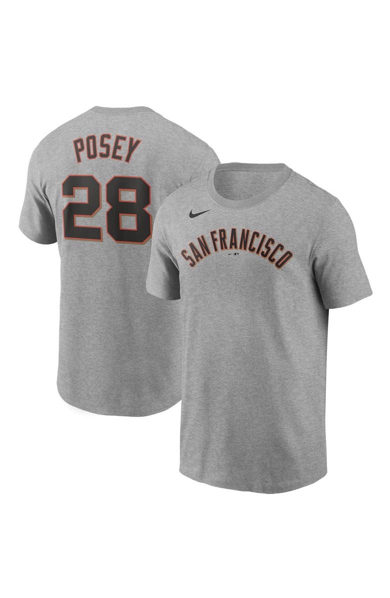 Nike Men's Nike Buster Posey Gray San Francisco Giants Name & Number T-Shirt, Main, color,